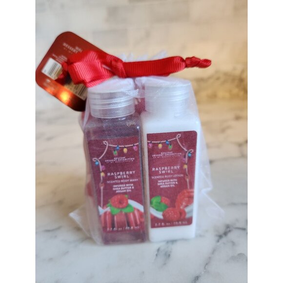 My Beauty Spot Raspberry Swirl 3-Piece Bath Set Body Wash & Lotion Shower Pouf - Picture 3 of 3